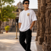 ChatGPT Image Aug 4, 2026, 02_27_05 PM Unisex Oversized Dancing Hanuman Graphic T-Shirt | Energetic Devotion Design, White Cotton Tee