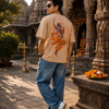 ChatGPT Image Aug 4, 2026, 02_44_50 PM Unisex Oversized Dancing Hanuman Graphic T-Shirt Energetic Devotion Design, Beige Cotton Tee
