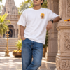 ChatGPT Image Aug 5, 2026, 02_23_47 PM Unisex Oversized Hanuman Graphic Printed T-Shirt for Men & Women | Spiritual Devotional Back Print Oversized Tee | White Half Sleeve Loose Fit Streetwear T-Shirt | Loopknit 240 GSM Premium Cotton Casual Wear