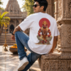 ChatGPT Image Aug 5, 2026, 02_23_53 PM Unisex Oversized Hanuman Graphic Printed T-Shirt for Men & Women | Spiritual Devotional Back Print Oversized Tee | White Half Sleeve Loose Fit Streetwear T-Shirt | Loopknit 240 GSM Premium Cotton Casual Wear