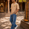 ChatGPT Image Aug 5, 2026, 05_07_33 PM Unisex Oversized Hanuman Warrior Graphic T-Shirt Bold Devotion Design, Beige Cotton Tee