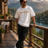 Yaduvanshi Oversized T-Shirt for Men | Krishna Balram Divine Art White Tee | Loopknit 240 GSM
