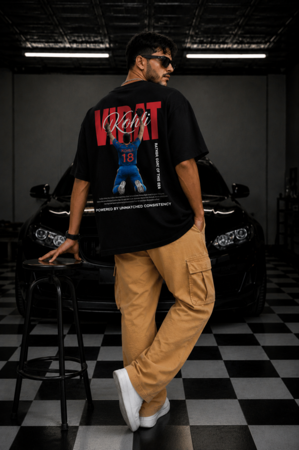 Men's Cricket Legend Graphic Oversized T-Shirt | Bold Victory Back Print | Premium Loopknit 240 GSM Cotton | Statement Streetwear Fit