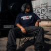 Men's Navy Blue Oversized Graphic T-Shirt | Hip-Hop Street Style Back Print | Premium Cotton Casual Wear