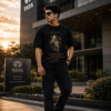 Ratan Tata Motivational Printed Oversized T-Shirt for Men | Premium Loopknit Cotton 240 GSM | Black Oversized T Shirt | Inspirational Quote Streetwear Casual Wear for Men | by Giftspeaks
