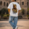 Shivray White Oversized T Shirt for Men | Shivaji Maharaj Printed Oversize Cotton T-Shirt | Premium Loopknit 240 GSM Streetwear Graphic Tee | Royal Maratha Culture T Shirt � Giftspeaks