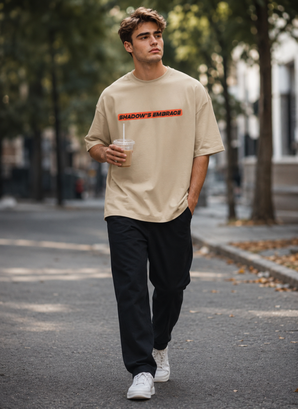 Men Oversized Graphic T-Shirt | Shadows Embrace Back Print | Loopknit 240 GSM Heavyweight Streetwear Tee