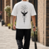 ChatGPT Image Jul 22, 2026, 12_37_12 PM Men Oversized White Norse Raven Symbol Graphic T-Shirt | Viking Compass Back Print | Premium Loopknit Cotton 240 GSM | Mythology Streetwear Tee