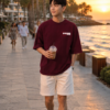 ChatGPT Image Jul 23, 2026, 02_03_05 PM Come True Oversized Graphic T-Shirt for Men | Dream Motivation Back Print Streetwear Tee | Aesthetic Money Graphic Casual Maroon Oversized Cotton Tshirt