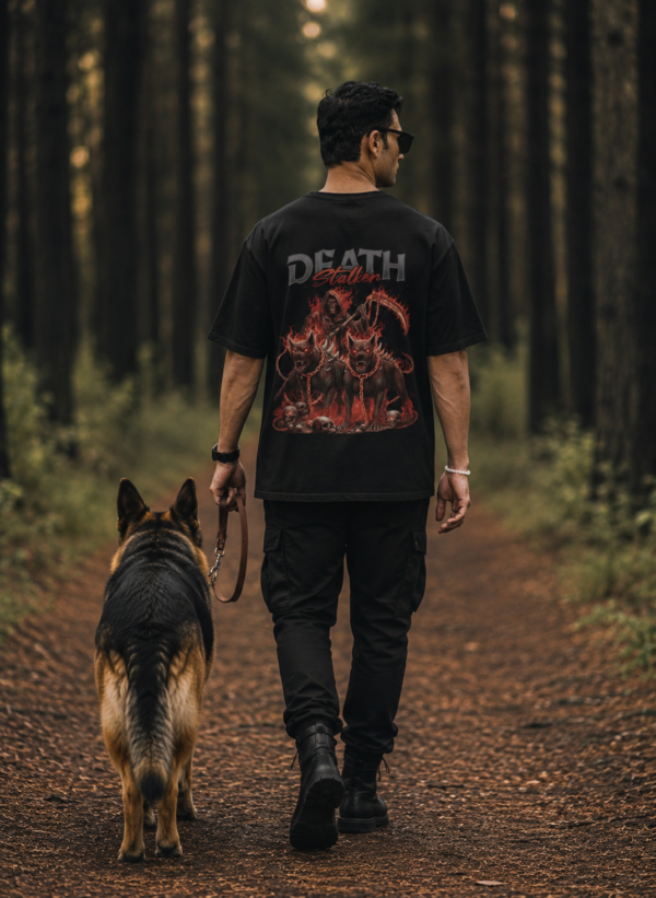 ChatGPT Image Jul 23, 2026, 02_11_31 PM Death Stalker Oversized T-Shirt for Men | 240 GSM Loopknit Cotton | Gothic Skull Devil Back Print | Streetwear Oversized Tee – Giftspeaks