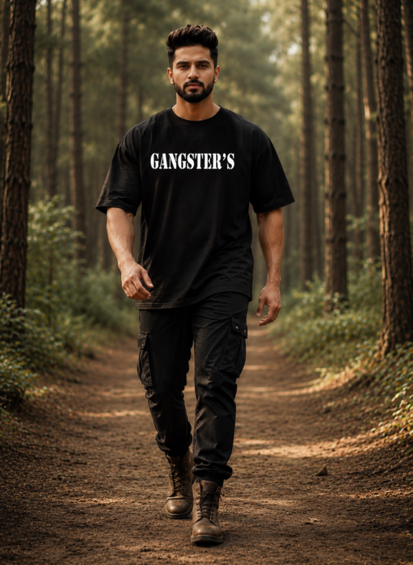 ChatGPT Image Jul 23, 2026, 02_35_17 PM Gangster Evolution Oversized Black T-Shirt for Men | 240 GSM Premium Cotton | DTF Print Streetwear Tee