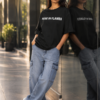 Black Rose in Flames Graphic Printed Women’s Oversized T-Shirt | Premium Loopknit Fabric 240 GSM | Minimal Front Text & Bold Back Print Streetwear Tee – GiftSpeaks