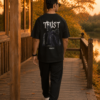 ChatGPT Image Jul 23, 2026, 10_57_04 AM Black Oversized Streetwear T-Shirt for Men | Trust Nobody Graphic Back Print | Loopknit Cotton 240 GSM