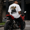 Born To Ride Oversized T-Shirt for Men | 240 GSM Premium Heavyweight Cotton Motorcycle Biker Graphic Back Print Streetwear Casual Round Neck Riding Tee