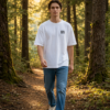BYAKKO Oversized Men T-Shirt | Lion & Eagle Symbolic Back Print | White