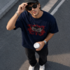 ChatGPT Image Jul 27, 2026, 03_32_42 PM Men's Oversized Anime Warrior Graphic Printed T-Shirt | Dark Navy Blue Streetwear Baggy Tee for Men | Japanese Manga Inspired Drop Shoulder Half Sleeve Round Neck Casual Fashion T-Shirt | Loopknit 240 GSM Premium Oversized Fit