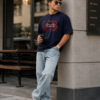 ChatGPT Image Jul 27, 2026, 03_35_06 PM Men's Oversized Anime Warrior Graphic Printed T-Shirt | Dark Navy Blue Streetwear Baggy Tee for Men | Japanese Manga Inspired Drop Shoulder Half Sleeve Round Neck Casual Fashion T-Shirt | Loopknit 240 GSM Premium Oversized Fit