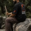 Men's Black Oversized T Shirt | Lord Parashuram Graphic Printed T Shirt | Religious T Shirt for Men | 240 GSM Loopknit Streetwear
