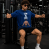 ChatGPT Image Jul 30, 2026, 02_28_03 PM Men’s Navy Blue Oversized Gym T-Shirt – “Gym Is Life” Muscle Back Design | 240 GSM Cotton | DTF Print