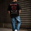 Men’s Oversized Black Red Rage T-Shirt – Loopknit Cotton 240 GSM Streetwear Fit