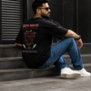 Men’s Oversized Black Red Rage T-Shirt – Loopknit Cotton 240 GSM Streetwear Fit
