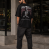 Men’s Oversized Black Smoking Kills T-Shirt – Loopknit Cotton 240 GSM Streetwear Fit