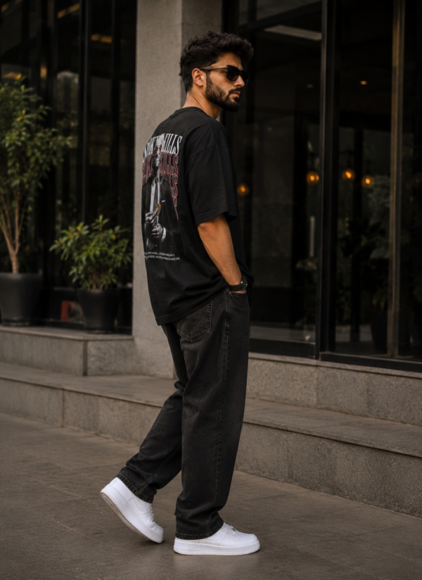 Men’s Oversized Black Smoking Kills T-Shirt – Loopknit Cotton 240 GSM Streetwear Fit