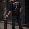 Men’s Oversized Black Smoking Kills T-Shirt – Loopknit Cotton 240 GSM Streetwear Fit