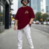 ChatGPT Image Jul 30, 2026, 03_37_57 PM Men�s Oversized Maroon Tiger Graphic Printed T-Shirt | Trendy Animal Print Streetwear Baggy Tee for Men | Casual Half Sleeve Round Neck Drop Shoulder Fashion T-Shirt | Loopknit 240 GSM Premium Oversized Fit