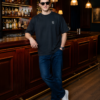 ChatGPT Image Jul 31, 2026, 03_15_55 PM Mens Oversized Black T-Shirt | Lucky Shot Casino Whiskey Graphic Print | Loopknit 240 GSM Premium Heavy Fabric | Streetwear Oversized T-Shirt for Men