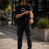 Music Player Headphone Graphic Printed Black Oversized T Shirt for Men | Minimal Music Lover Design | Round Neck Streetwear Oversized T-Shirt GiftSpeaks