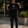 Music Player Headphone Graphic Printed Black Oversized T Shirt for Men | Minimal Music Lover Design | Round Neck Streetwear Oversized T-Shirt GiftSpeaks