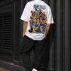 Mens Anime Pirate Crew Graphic Oversized T-Shirt Back Print Statement Design | Premium Loopknit 240 GSM Cotton | Relaxed Streetwear Fit