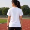 Women's White Regular Fit Activewear T-Shirt with Move On Graphic | Meshknit 180 GSM Breathable Sports Tee for Gym, Running, Yoga, Workout, Training & Fitness