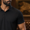 Plain Black Polo T-Shirt | 180 GSM Polo Knit | 100% Polyester | Wrinkle Free Stretchable Sports Wear