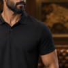 Plain Black Polo T-Shirt | 180 GSM Polo Knit | 100% Polyester | Wrinkle Free Stretchable Sports Wear