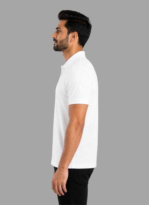 Men's Activewear Polo T-Shirt | Quick Dry Sports Polo | Moisture Wicking Gym Running Training Yoga Fitness Half Sleeve Performance Polo Tee | White