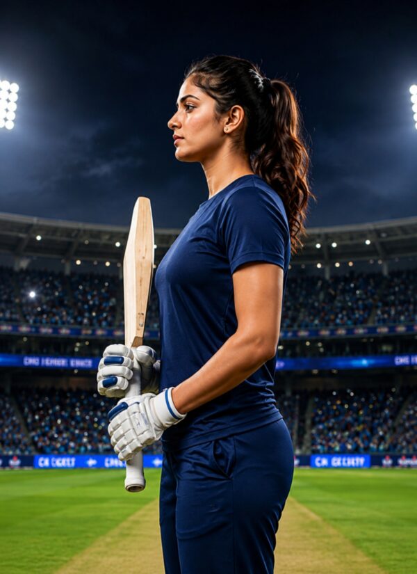 Women's Navy Blue Regular Fit Activewear T-Shirt with DHONI Inspired Graphic | Meshknit 180 GSM Breathable Gym, Cricket, Running, Yoga & Workout Sports Tee