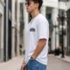 Men's Black Panther Oversized T-Shirt White | Loopknit 240 GSM Heavyweight Graphic Back Print Streetwear Tee