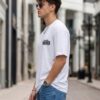 Men's Black Panther Oversized T-Shirt White | Loopknit 240 GSM Heavyweight Graphic Back Print Streetwear Tee