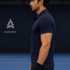 Plain Navy Blue Polo T-Shirt | 180 GSM Polo Knit | 100% Polyester | Wrinkle Free Stretchable Sports Wear