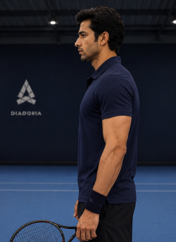 Plain Navy Blue Polo T-Shirt | 180 GSM Polo Knit | 100% Polyester | Wrinkle Free Stretchable Sports Wear