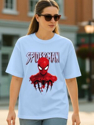 FC8tJvM3_C60BEDJXA4_2026-05-25_1.jpg Urban Spider Hero Oversized T-Shirt for Men & Women | Trendy Superhero Graphic Printed Baggy Tee | Casual Streetwear Half Sleeve Round Neck Drop Shoulder Fashion T-Shirt | Loopknit 240 GSM Cotton Blend
