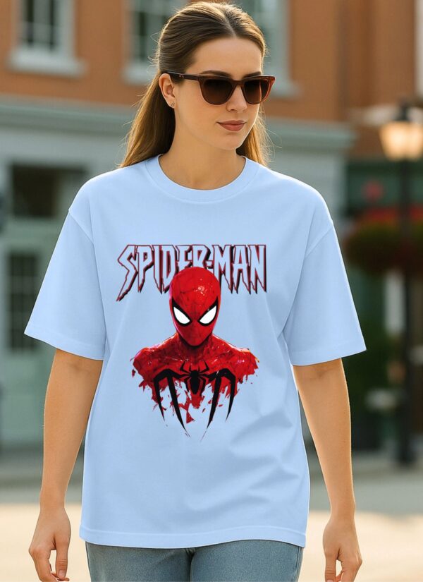 Urban Spider Hero Oversized T-Shirt for Men & Women | Trendy Superhero Graphic Printed Baggy Tee | Casual Streetwear Half Sleeve Round Neck Drop Shoulder Fashion T-Shirt | Loopknit 240 GSM Cotton Blend