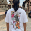 Womens Oversized White T-Shirt | Lord Shiva Om Namah Shivaya Graphic Print | Loopknit 240 GSM Premium Heavy Fabric | Spiritual Streetwear T-Shirt for Women