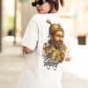 Shivray White Oversized T Shirt for Women | Shivaji Maharaj Printed Oversize Cotton T-Shirt for Girls | Premium Loopknit 240 GSM Streetwear Graphic Tee | Royal Maratha Culture Women T Shirt � Giftspeaks