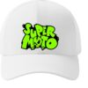 G6TOU9Zd_O89VSFSZ56_2026-03-12_1.jpg Unisex White Baseball Cap with Super Moto Graphic Print, Adjustable Casual Cap for Men and Women, Stylish Streetwear Hat for Bikers, Riders, Sports, Travel and Daily Wear
