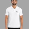 Men's Activewear Polo T-Shirt | Quick Dry Sports Polo | Moisture Wicking Gym Running Training Yoga Fitness Half Sleeve Performance Polo Tee | White