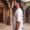 GFG29YVO_HZPTZ9D14M_2026-04-25_3.jpg Unisex Oversized Hanuman Warrior Graphic T-Shirt | Bold Devotion Design, White Cotton Tee