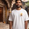 Unisex Oversized Hanuman Warrior Graphic T-Shirt | Bold Devotion Design, White Cotton Tee